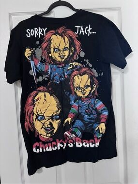 Chucky Graphic UNISEX Black Tee - Sorry Jack Chucky's Backyard